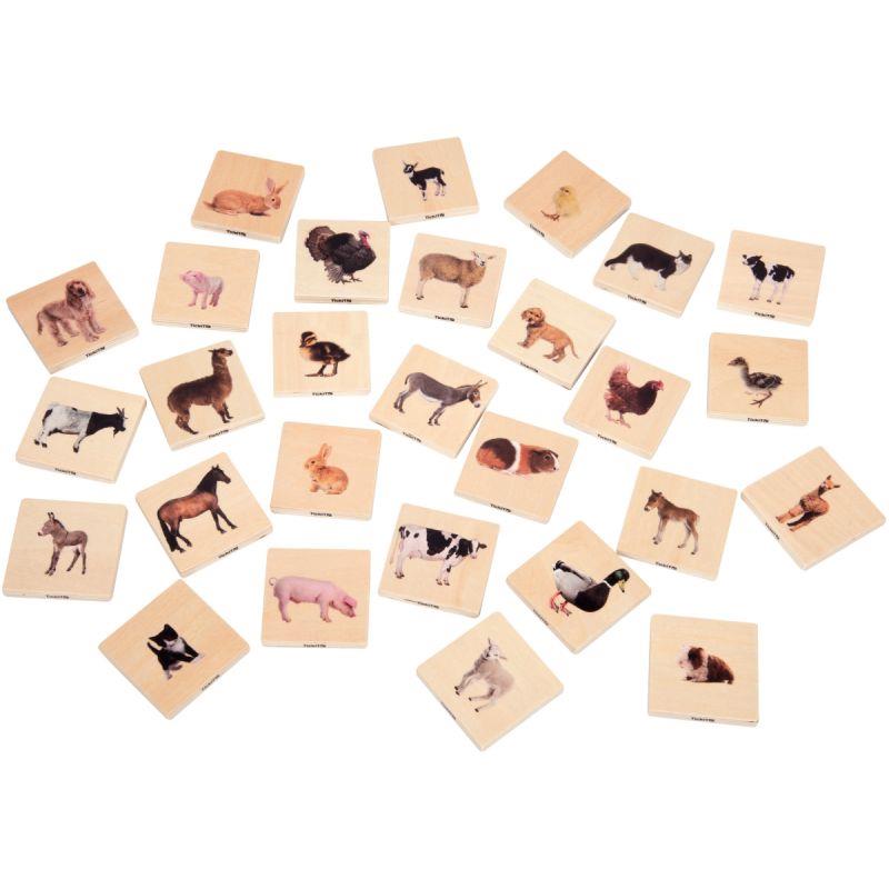 MEMO 28PCS ANIMAUX DOMEST.BOIS