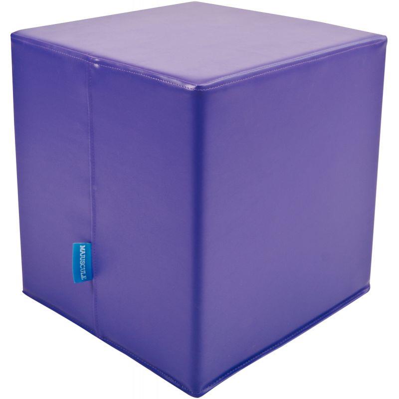 POUF CARRE PVC VIOLET