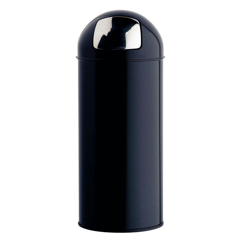 POUBELLE TRAPPE ACIER 45L NOIR