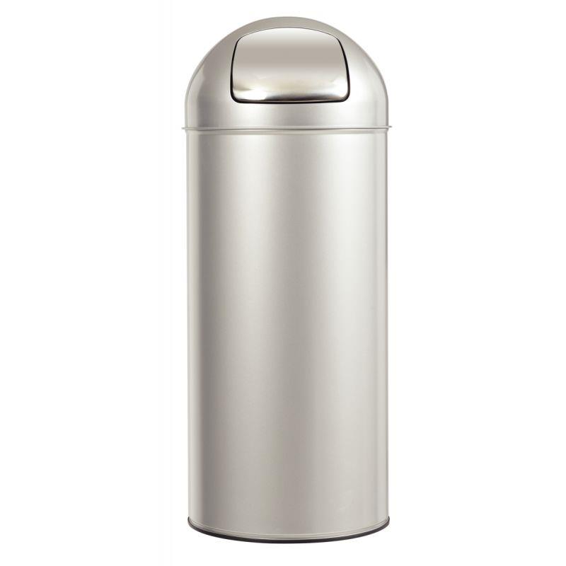 POUBELLE TRAPPE ACIER 45L GRIS