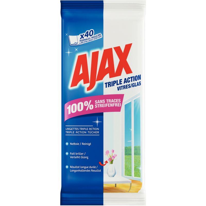 PQ 40 LINGETTES VITRES AJAX