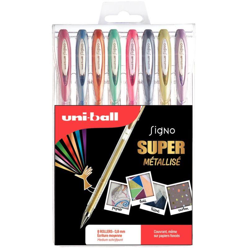 POCH 8STYLOS GEL SIGNO METALIS