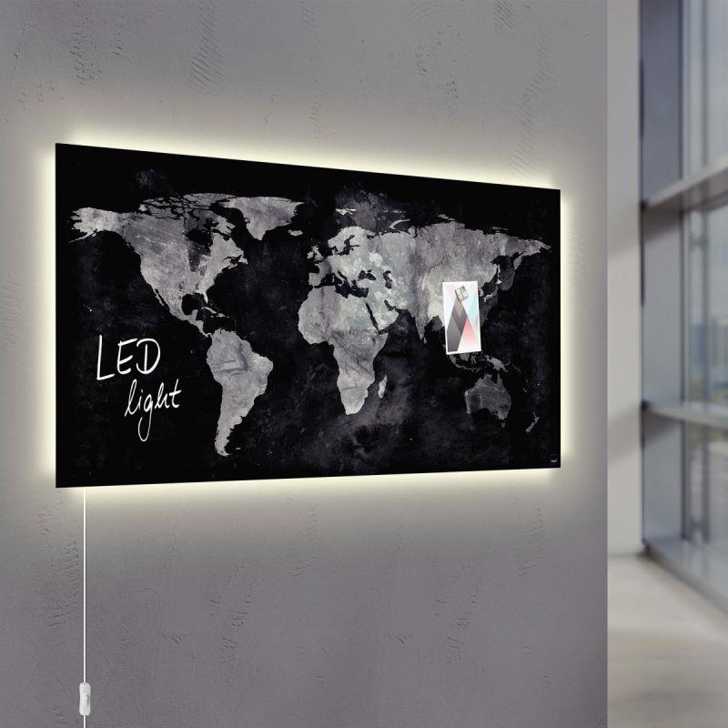 TABL MAGN VERRE LED 91X46 MAP